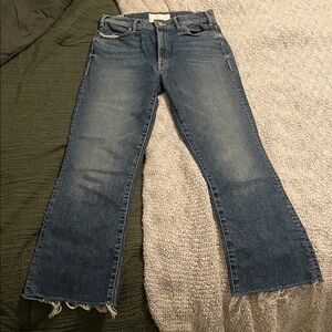 Mother Superior | The Hustler Ankle Fray Jeans | Blue | 28